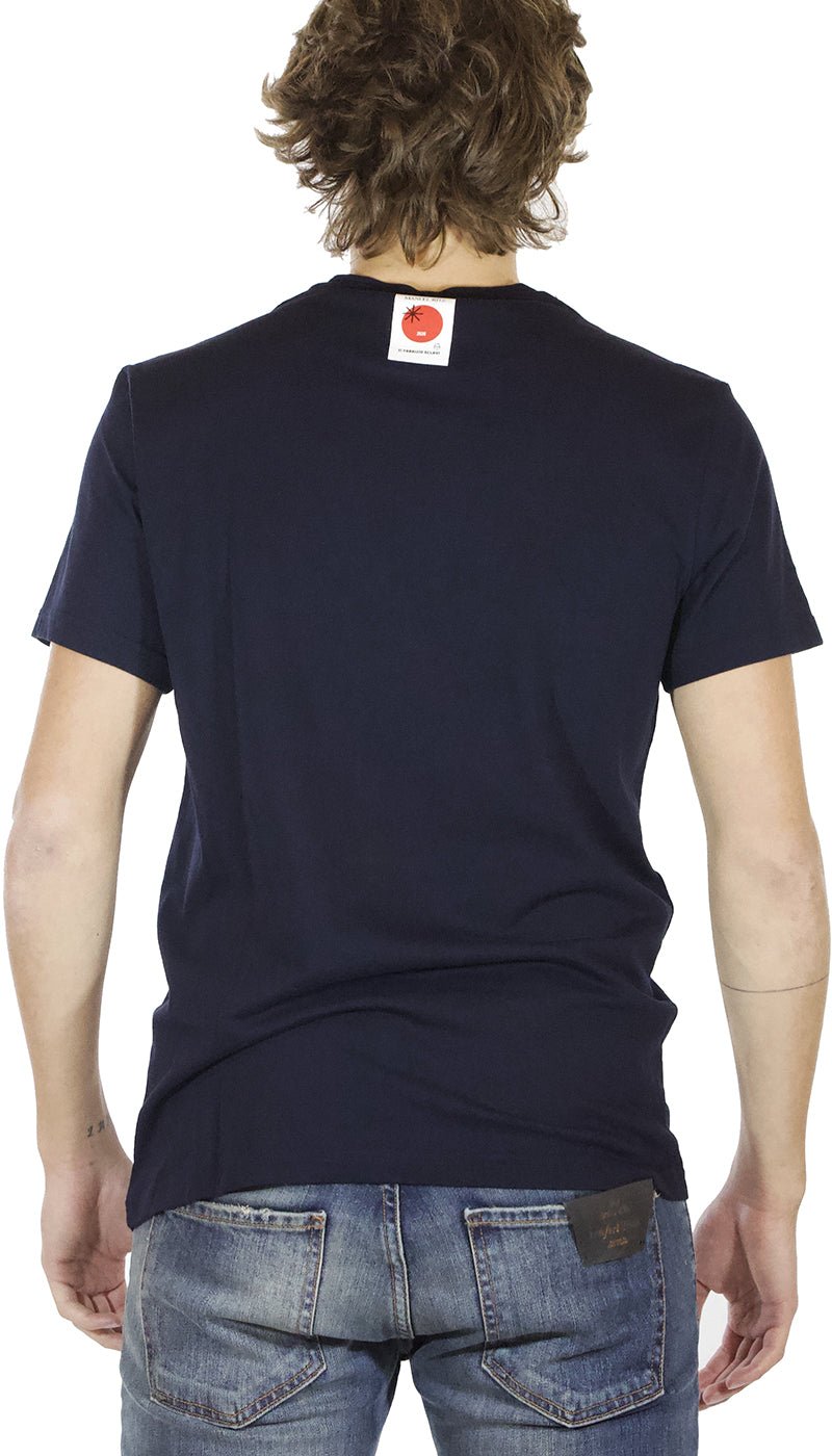Manuel Ritz T-shirt uomo blu in cotone stampa karate T-shirt e Polo - Boutique Luisa Trendy