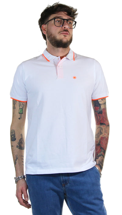 Manuel Ritz Polo slim fit in piquet con contrasti