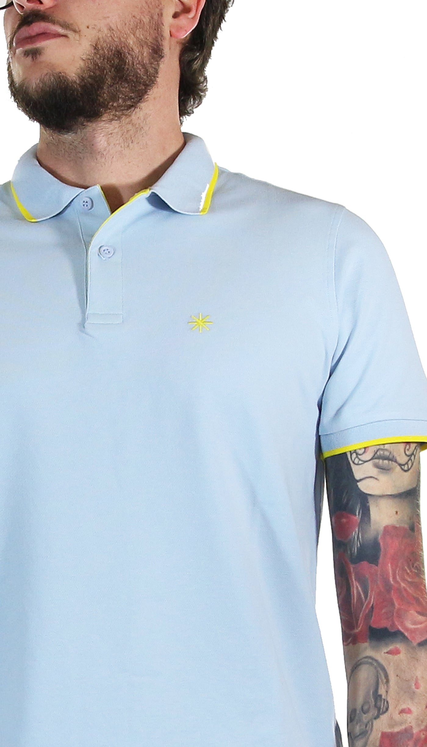 Manuel Ritz Polo slim fit in piquet con contrasti