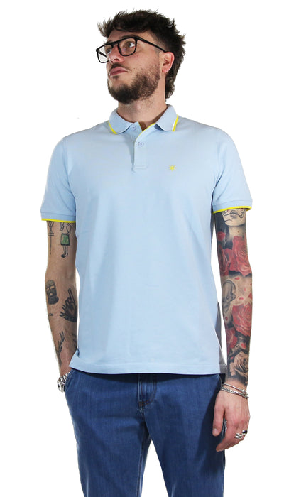 Manuel Ritz Polo slim fit in piquet con contrasti