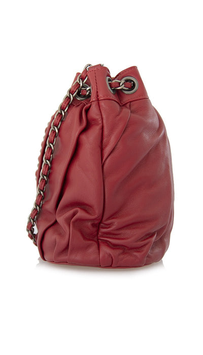 Mia Bag Borsa secchiello rosso in pelle plissè. Borse e portafogli - Boutique Luisa Trendy