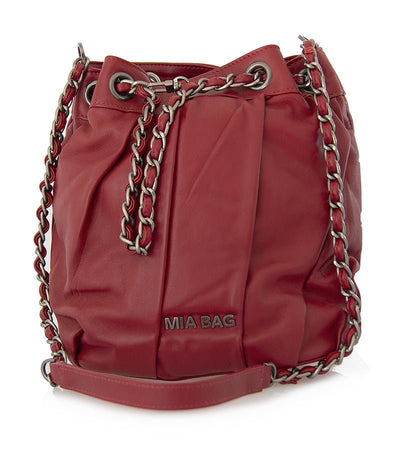 Mia Bag Borsa secchiello rosso in pelle plissè. Borse e portafogli - Boutique Luisa Trendy