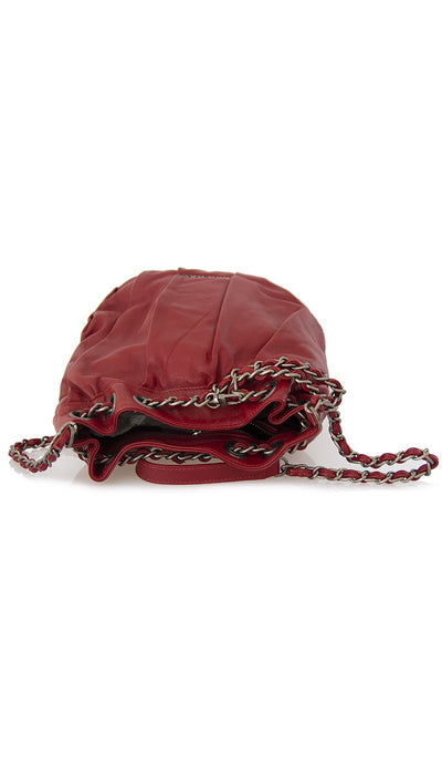 Mia Bag Borsa secchiello rosso in pelle plissè. Borse e portafogli - Boutique Luisa Trendy
