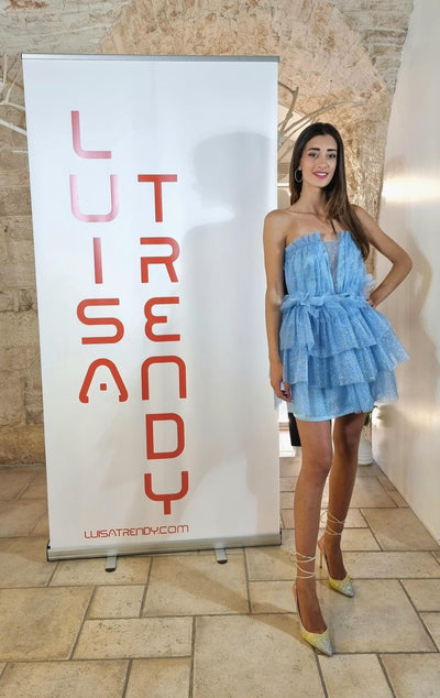 Miss You Abito corto a balze con tulle glitter Vestiti - Boutique Luisa Trendy