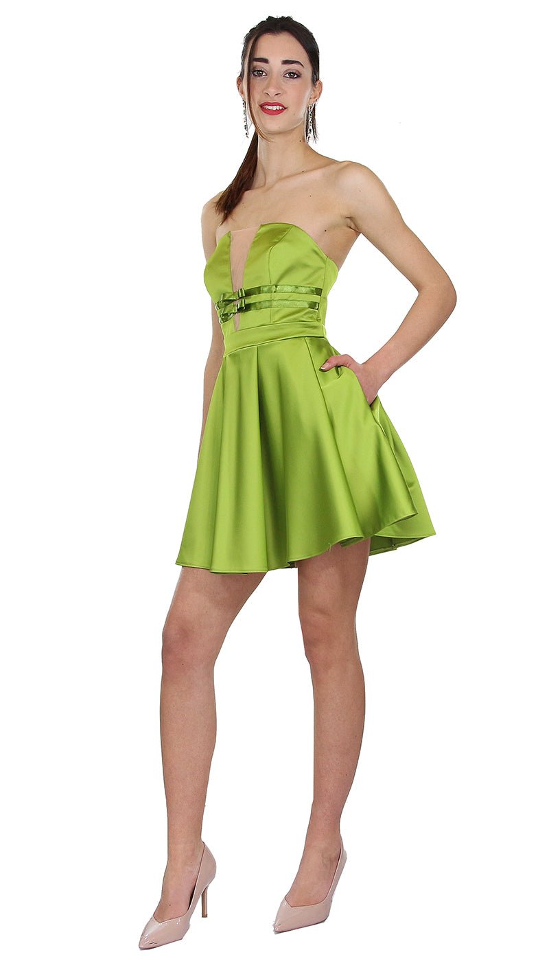 Miss You Abito corto in raso a ruota Vestiti - Boutique Luisa Trendy