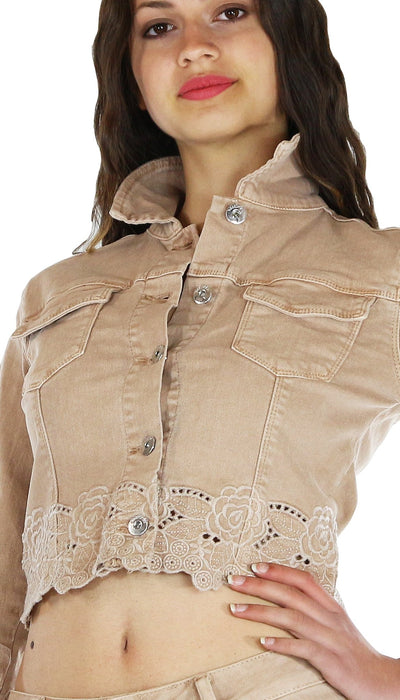 Nosecrets Milano Giubbino corto in twill di cotone con ricami. Capispalla Donna - Boutique Luisa Trendy