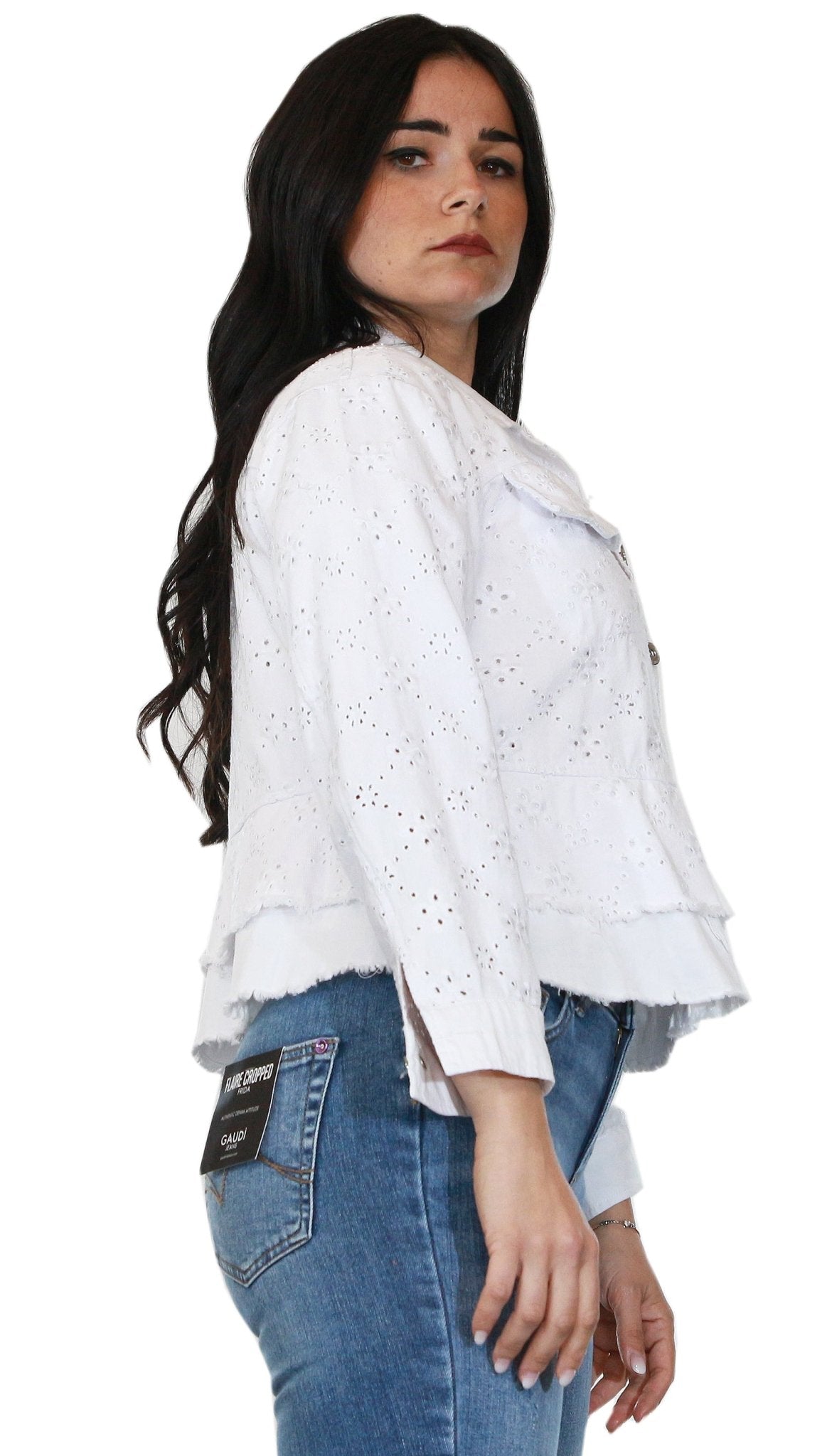 Nosecrets Milano Giubbino jeans con pizzo sangallo Capispalla Donna - Boutique Luisa Trendy