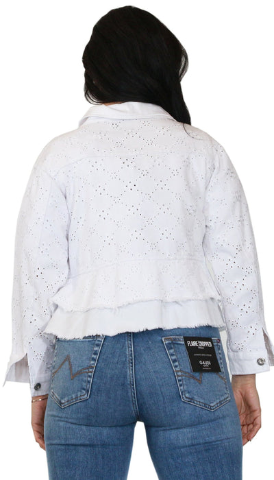 Nosecrets Milano Giubbino jeans con pizzo sangallo Capispalla Donna - Boutique Luisa Trendy