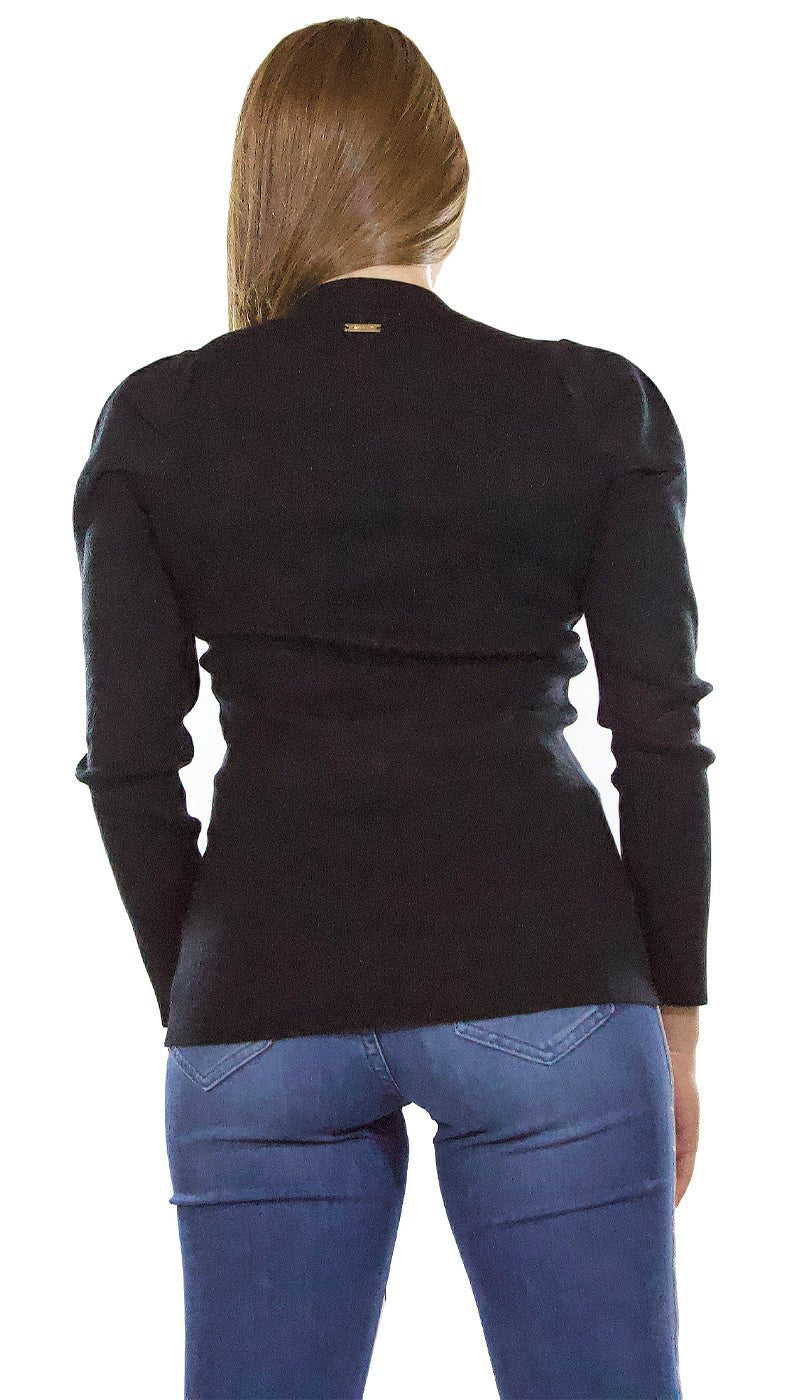 Nosecrets Milano Maglia in tessuto laminato con bottoni oro. 213NS037 Maglie e cardigan Donna - Boutique Luisa Trendy