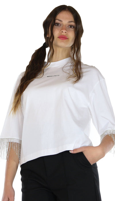 Nosecrets Milano T-shirt con manica diamanti. T-Shirt e top - Boutique Luisa Trendy