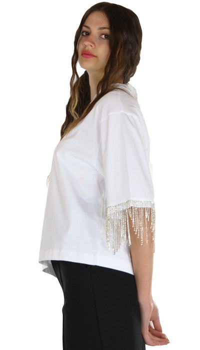 Nosecrets Milano T-shirt con manica diamanti. T-Shirt e top - Boutique Luisa Trendy