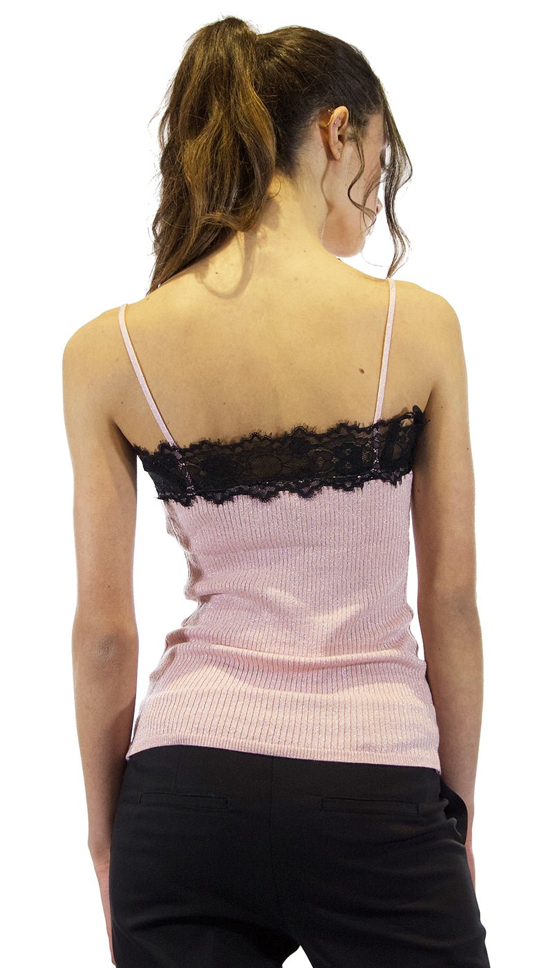 NoSecrets Milano Top in lurex e pizzo. 211NS083 T-Shirt e top - Boutique Luisa Trendy