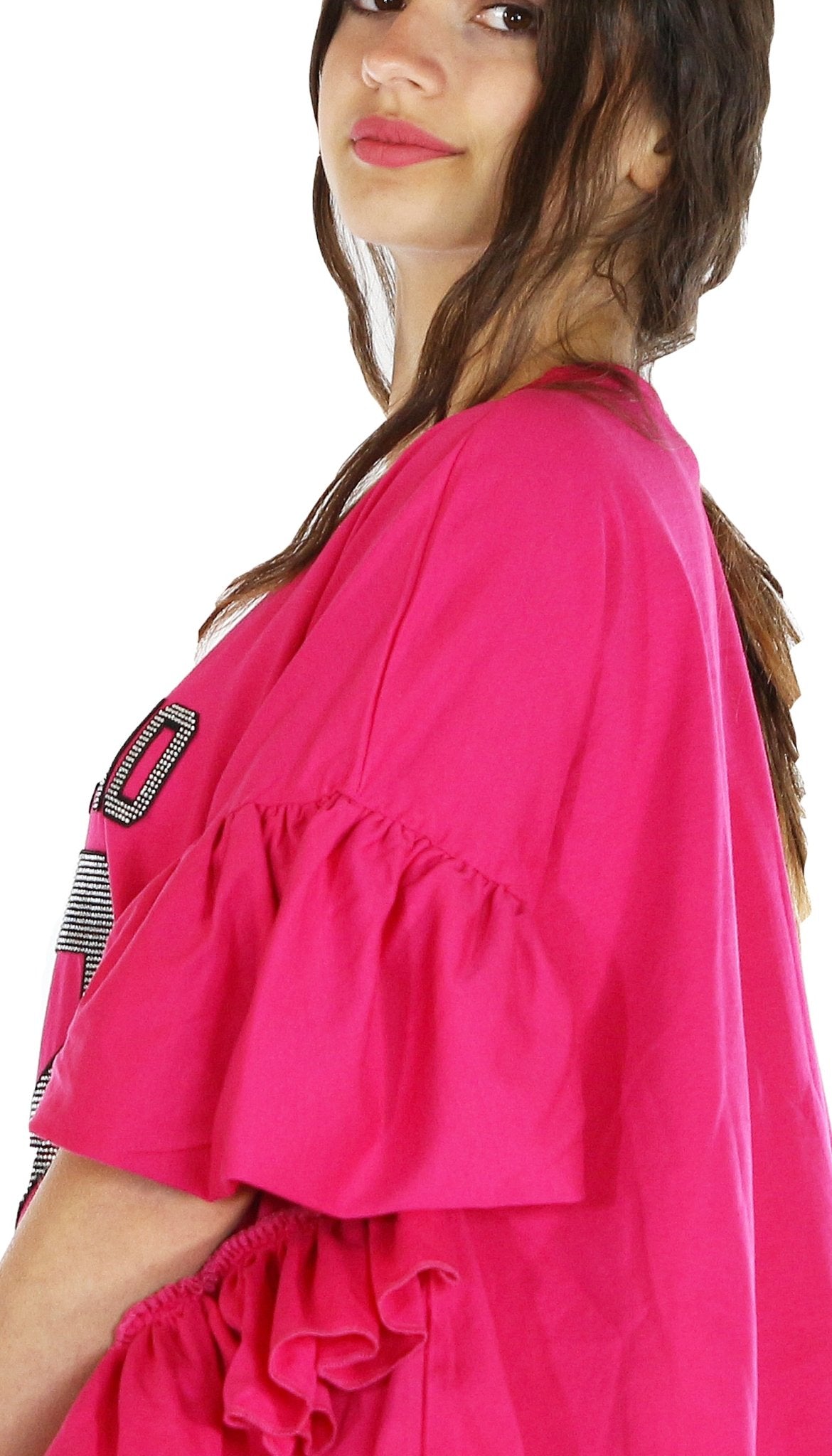 Odi Et Amo Abito corto con scritta logo e volant. Vestiti - Boutique Luisa Trendy