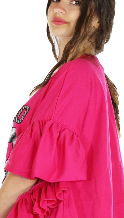 Odi Et Amo Abito corto con scritta logo e volant. Vestiti - Boutique Luisa Trendy
