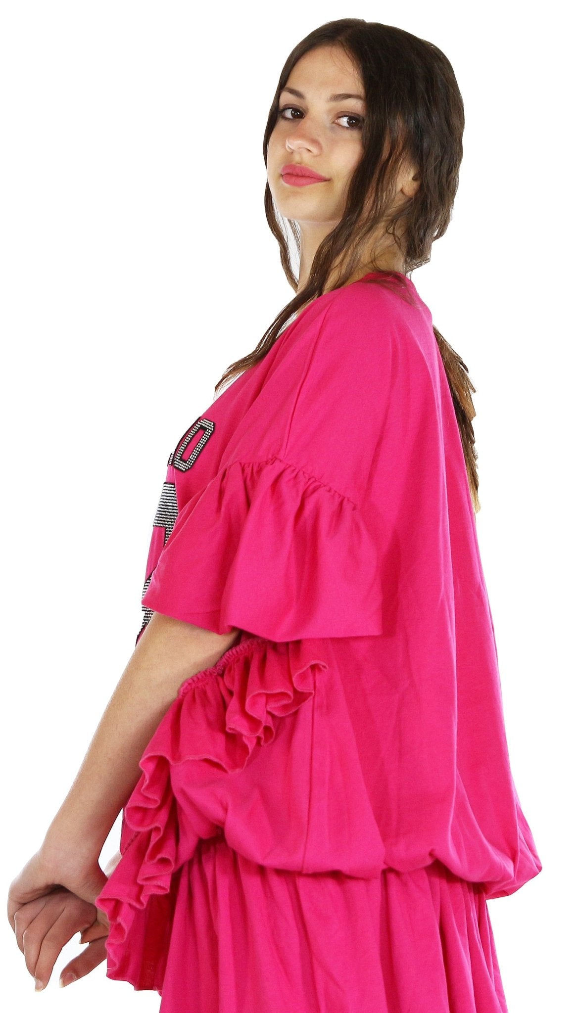 Odi Et Amo Abito corto con scritta logo e volant. Vestiti - Boutique Luisa Trendy