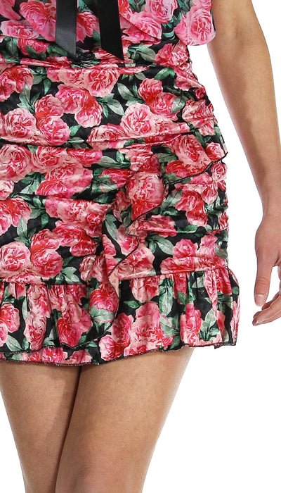 Odi Et Amo Gonna corta a tubino fantasia rose rosa. Gonna - Boutique Luisa Trendy