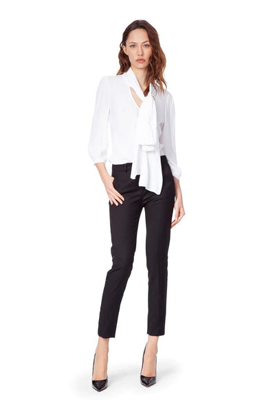 Odi Et Amo Pantalone a sigaretta con banda laterale in raso Pantalone Donna - Boutique Luisa Trendy