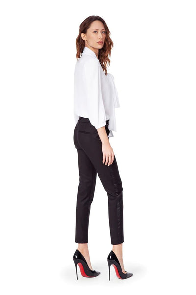 Odi Et Amo Pantalone a sigaretta con banda laterale in raso Pantalone Donna - Boutique Luisa Trendy