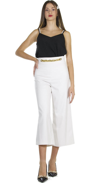 ODI ET AMO Pantalone corto a palazzo con catena. A219U1 Pantalone Donna - Boutique Luisa Trendy