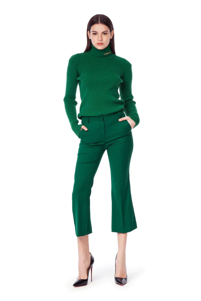 Odi Et Amo Pantalone cropped in tessuto stretch Pantalone Donna - Boutique Luisa Trendy
