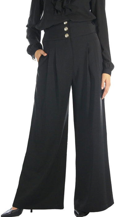 Odi Et Amo Pantalone palazzo a vita alta con pinces Pantalone Donna - Boutique Luisa Trendy