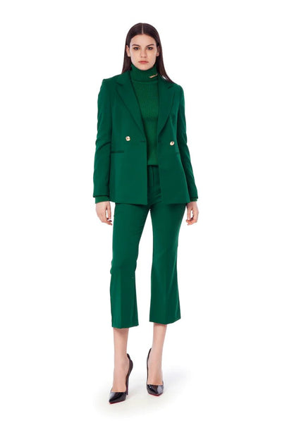 Odi Et Amo Tailleur verde in tessuto strech Tailleur - Boutique Luisa Trendy