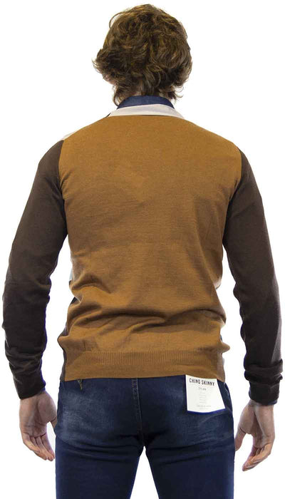 Paolo Pecora cardigan uomo in lana con sfumature del marrone e grgio Maglie e cardigan uomo - Boutique Luisa Trendy