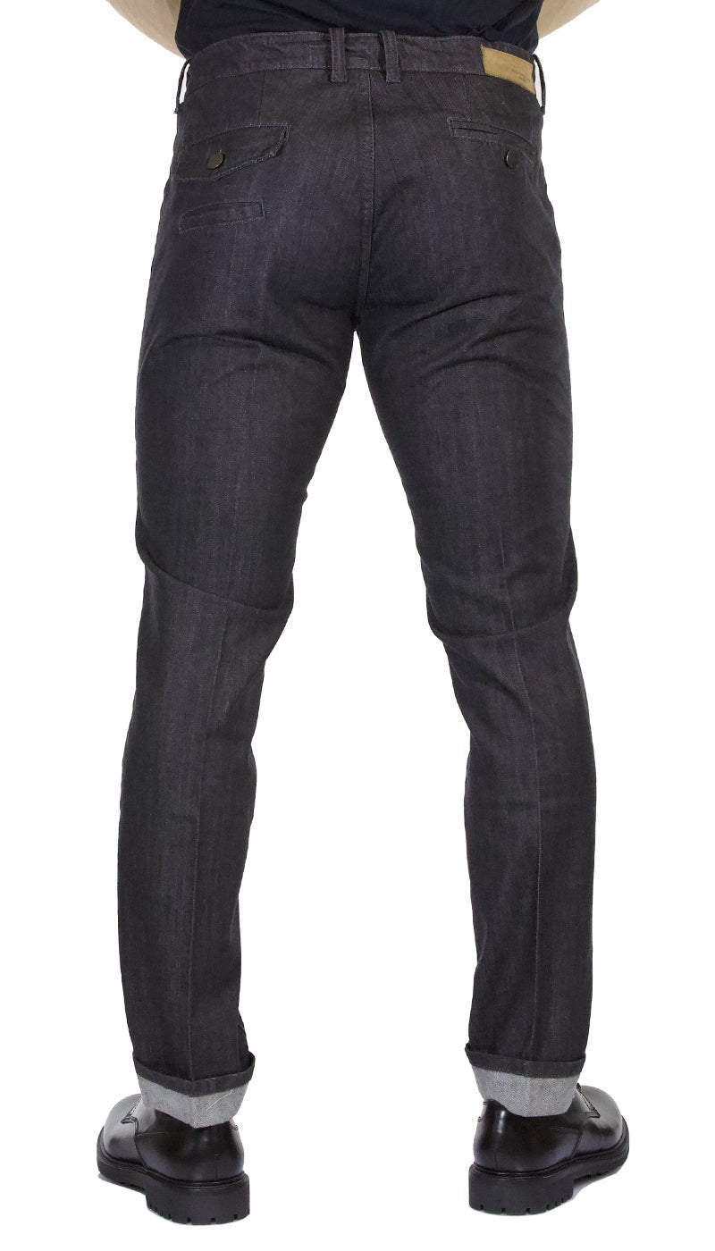 Paolo Pecora Jeans uomo grigio tasche america con pinces e piega inglese Jeans Uomo - Boutique Luisa Trendy