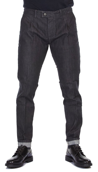 Paolo Pecora Jeans uomo grigio tasche america con pinces e piega inglese Jeans Uomo - Boutique Luisa Trendy