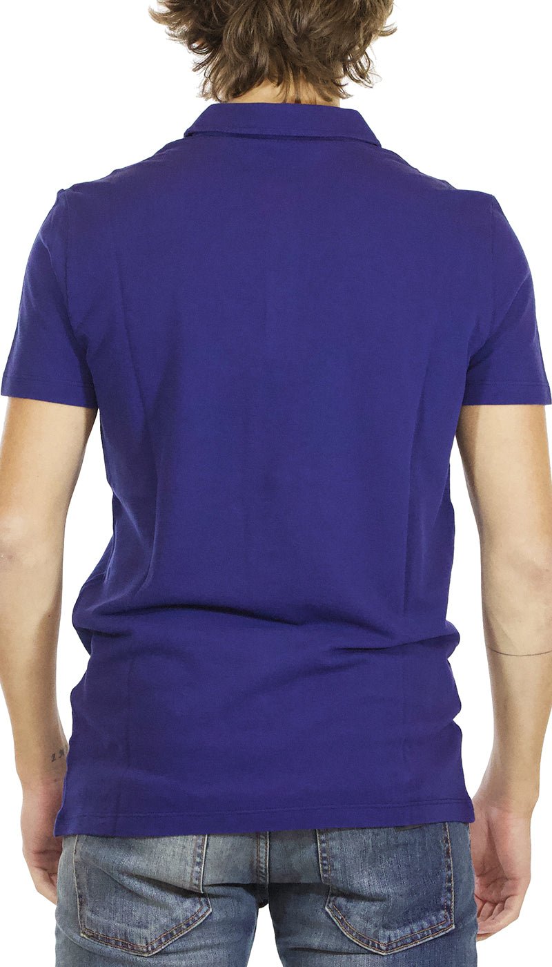 Paolo Pecora Polo uomo blu manica corta in cotone con ricami di fiori T-shirt e Polo - Boutique Luisa Trendy
