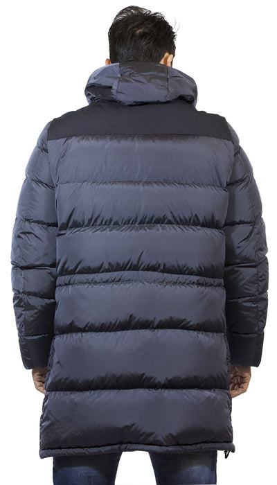 Piumino lungo uomo Add grigio imbottito di piuma d'oca con cappuccio. Capispalla Uomo - Boutique Luisa Trendy
