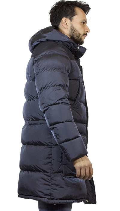 Piumino lungo uomo Add grigio imbottito di piuma d'oca con cappuccio. Capispalla Uomo - Boutique Luisa Trendy