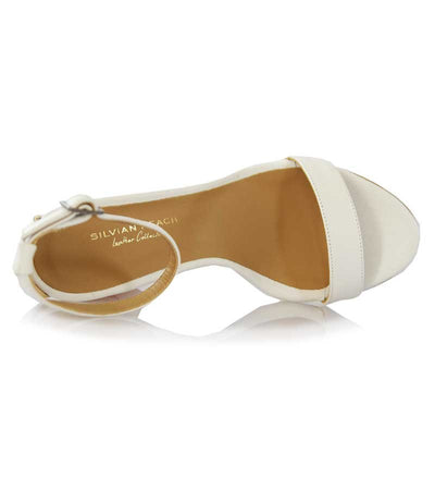 Scarpe Sandalo donna Silvian Heach in pelle bianca e tacco rosa con cinturino patacamaya Sandalo - Boutique Luisa Trendy