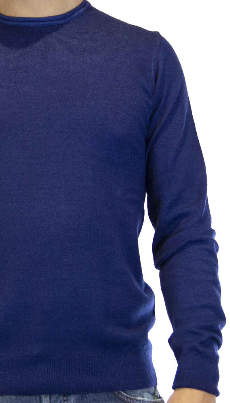 Seventy Maglia uomo girocollo in lana blu Maglie e cardigan uomo - Boutique Luisa Trendy