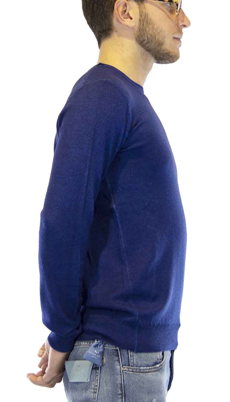 Seventy Maglia uomo girocollo in lana blu Maglie e cardigan uomo - Boutique Luisa Trendy