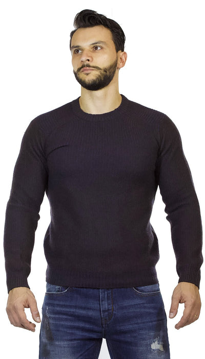 Seventy Maglia uomo girocollo in lana e cashmere motivo a righe marroni e blu Maglie e cardigan uomo - Boutique Luisa Trendy