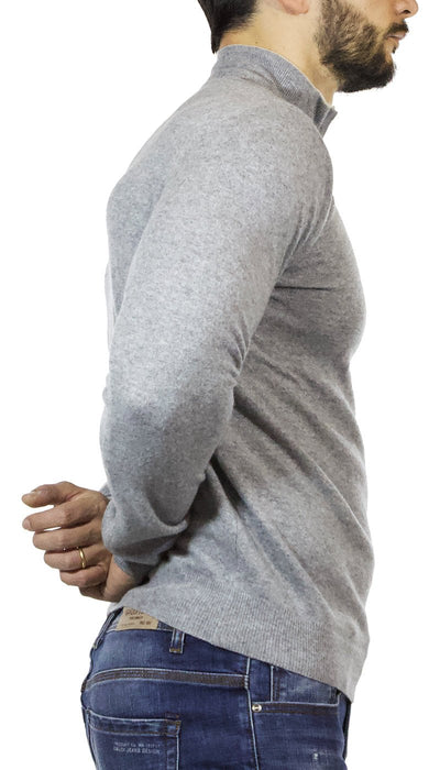 Seventy Maglia uomo in lana grigia , collo alto con zip Maglie e cardigan uomo - Boutique Luisa Trendy