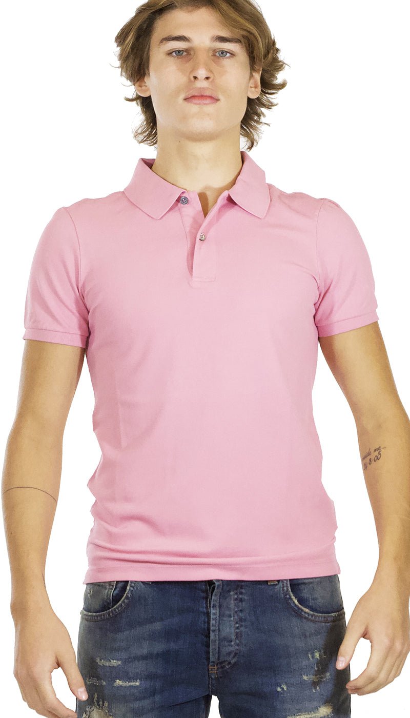 Seventy Polo uomo manica corta in cotone piquet rosa. T-shirt e Polo - Boutique Luisa Trendy