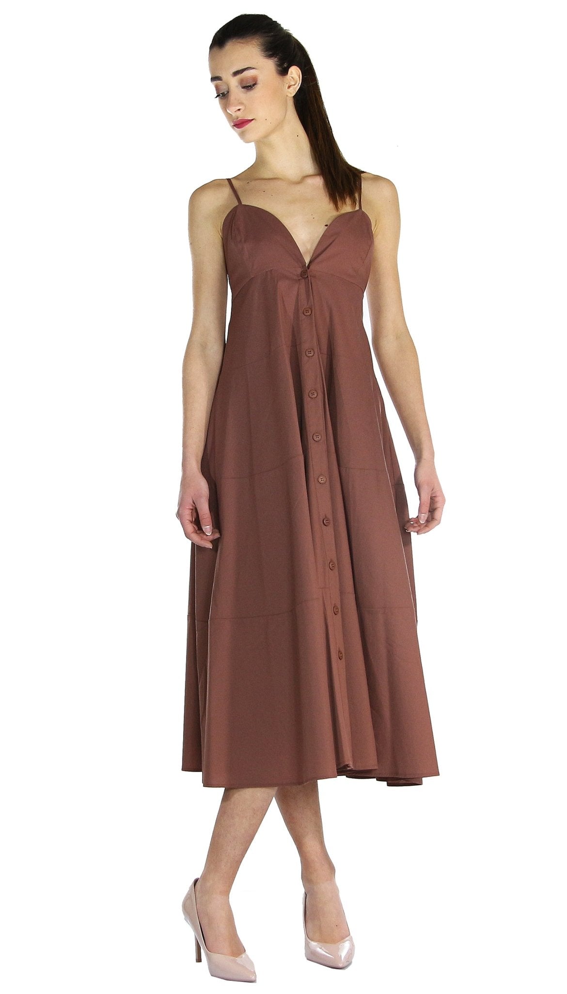 Silvian Heach Abito lungo a bretelle in cotone. Vestiti - Boutique Luisa Trendy