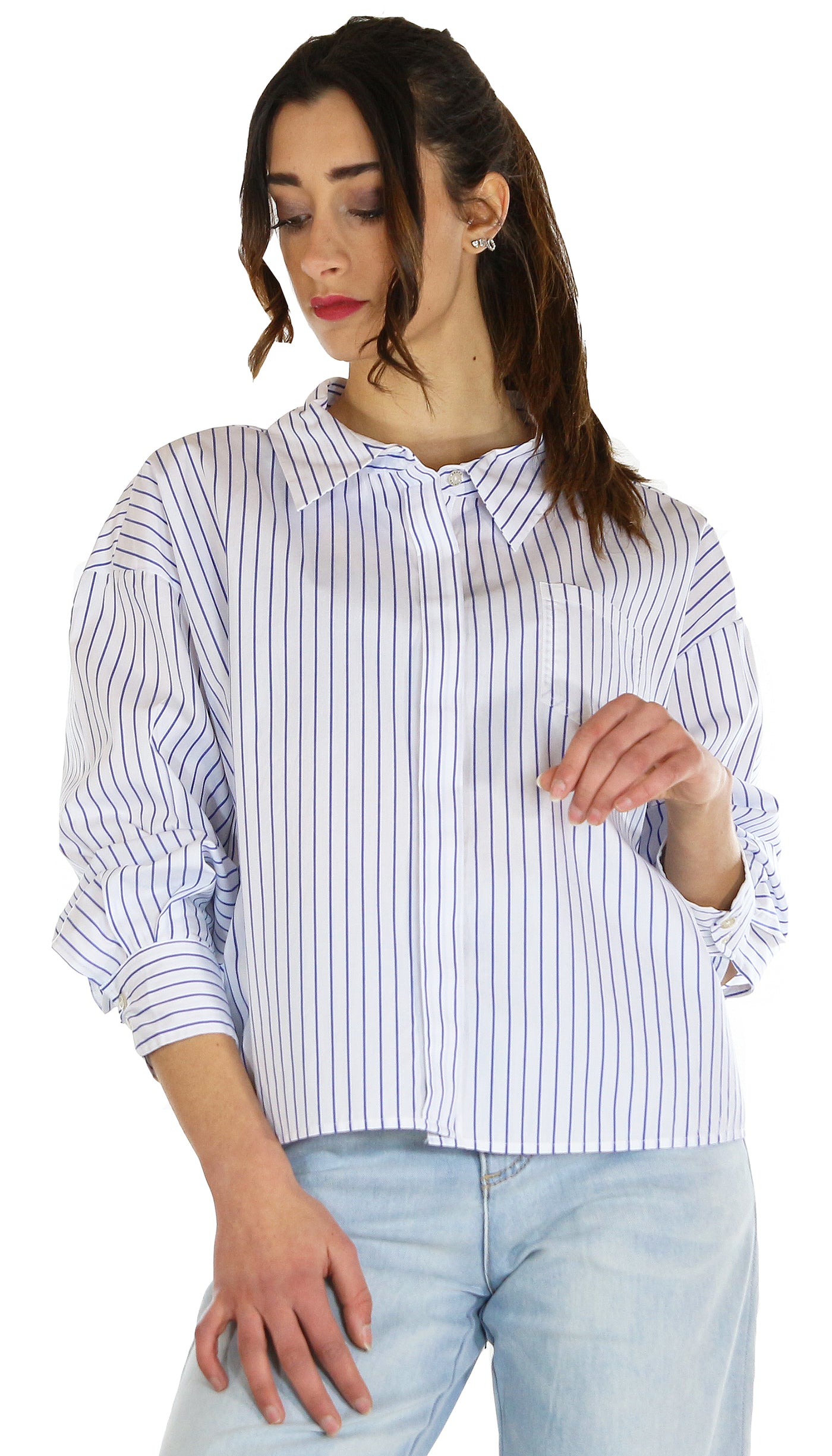 Silvian Heach Camicia in cotone rigata. (6672814768263)