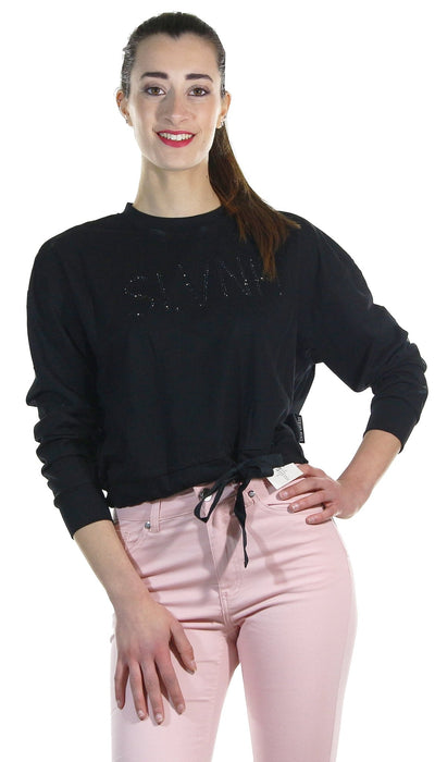 Silvian Heach Felpa crop con logo in strass. Felpa - Boutique Luisa Trendy