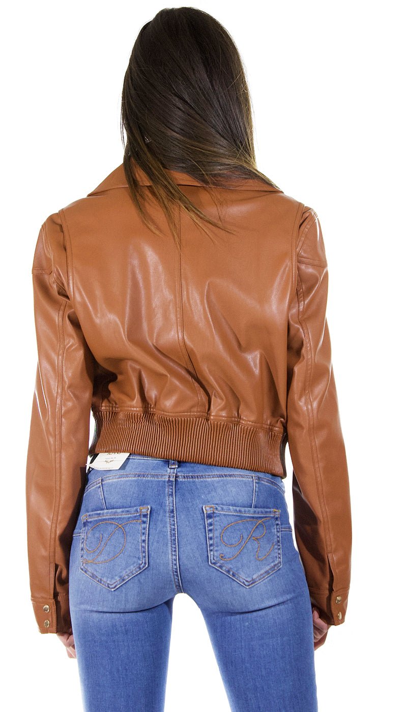 Silvian Heach Giacca in ecopelle con rever ampio. PGA19432GB Capispalla Donna - Boutique Luisa Trendy