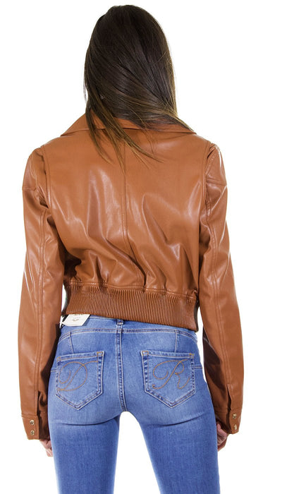 Silvian Heach Giacca in ecopelle con rever ampio. PGA19432GB Capispalla Donna - Boutique Luisa Trendy
