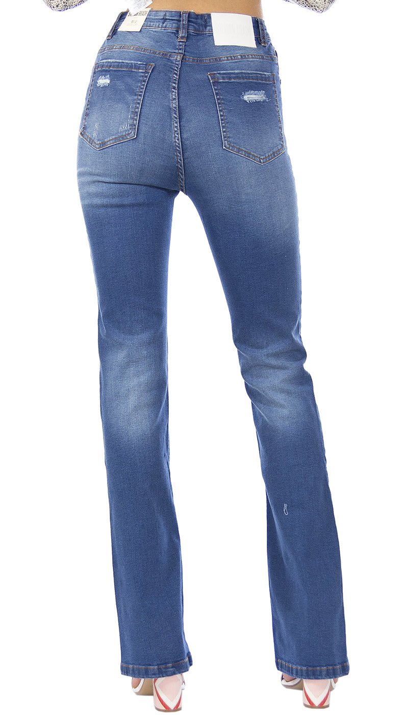 Silvian Heach Jeans con micro - rotture modello vita alta a zampetta. PGP21675JE Jeans - Boutique Luisa Trendy