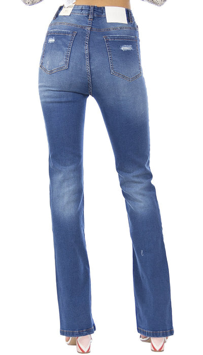 Silvian Heach Jeans con micro - rotture modello vita alta a zampetta. PGP21675JE Jeans - Boutique Luisa Trendy
