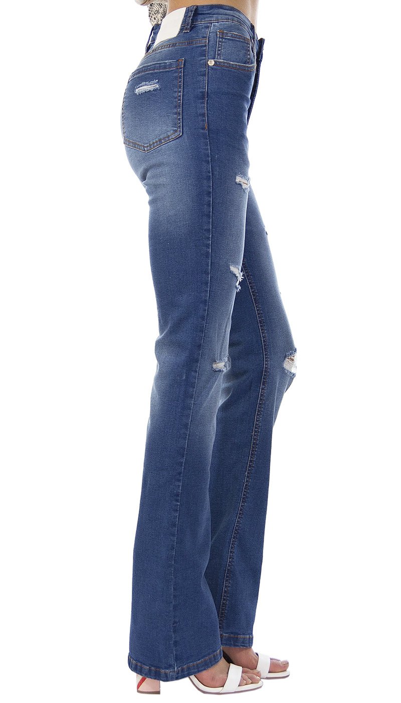 Silvian Heach Jeans con micro - rotture modello vita alta a zampetta. PGP21675JE Jeans - Boutique Luisa Trendy
