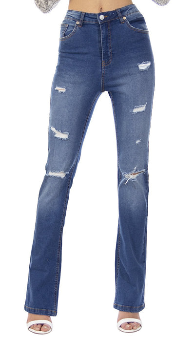 Silvian Heach Jeans con micro - rotture modello vita alta a zampetta. PGP21675JE Jeans - Boutique Luisa Trendy