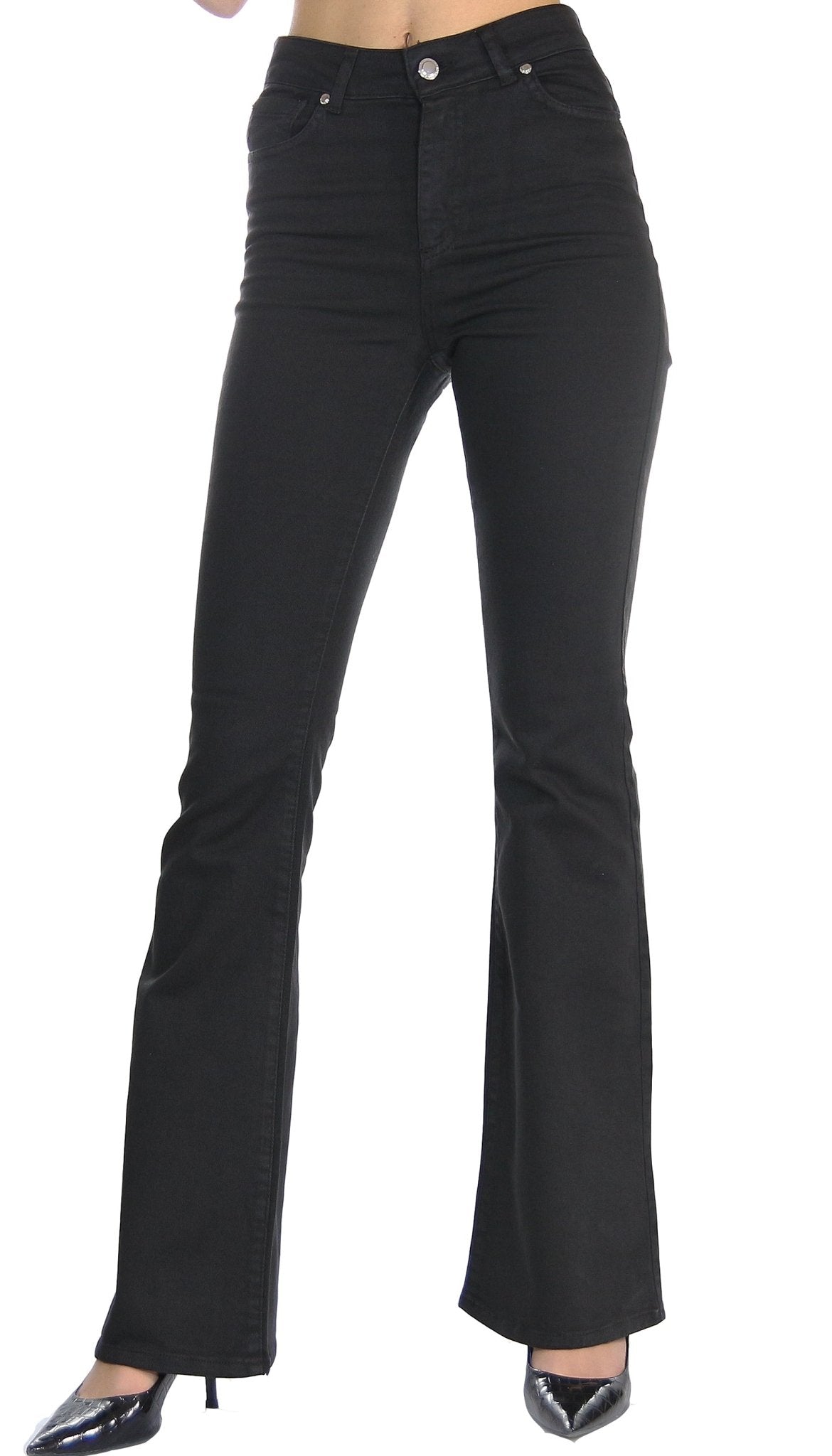 Silvian Heach Jeans nero in cotone a zampa. Jeans - Boutique Luisa Trendy