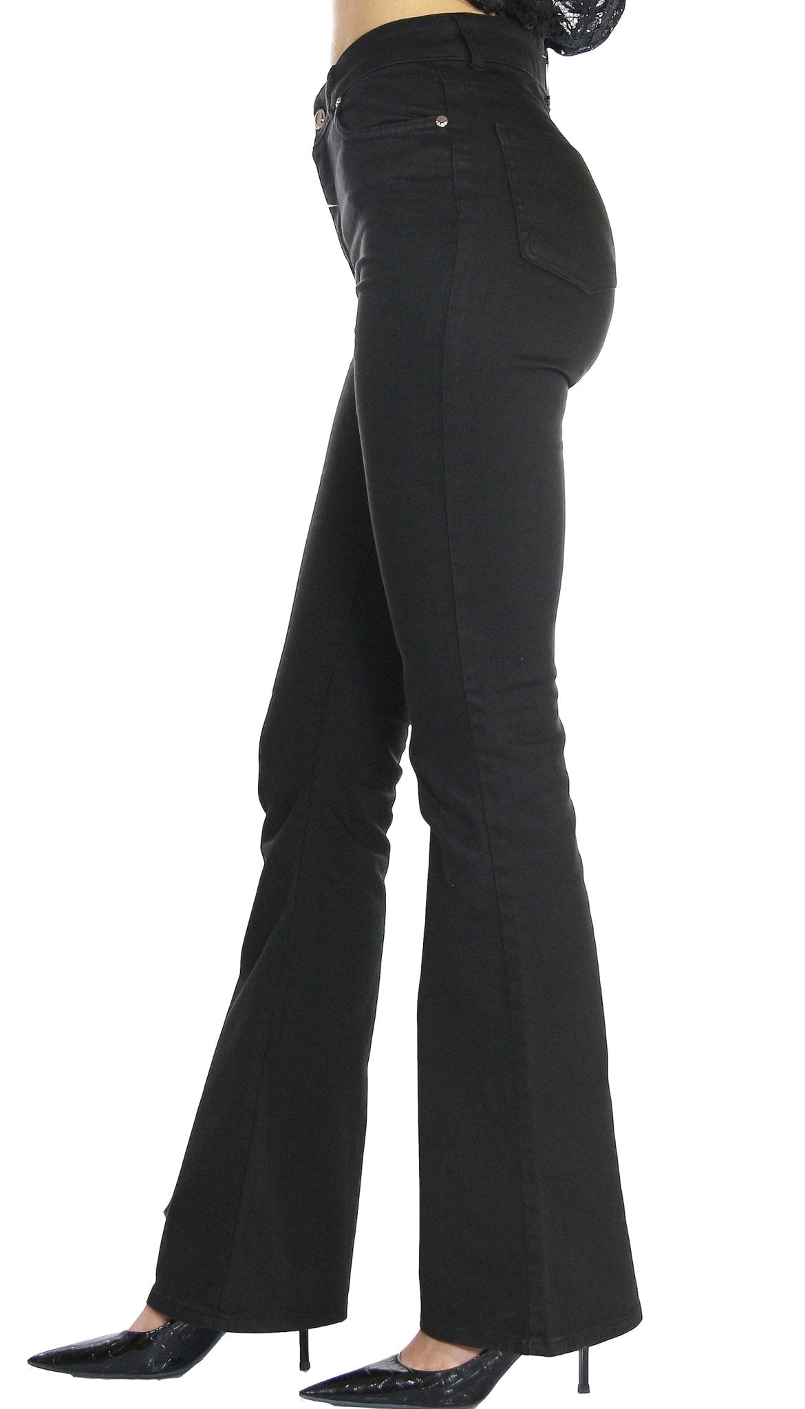 Silvian Heach Jeans nero in cotone a zampa. Jeans - Boutique Luisa Trendy