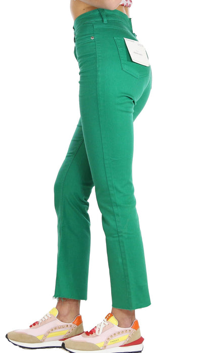 Silvian Heach Jeans verde in cotone con fondo sfrangiato. Jeans - Boutique Luisa Trendy